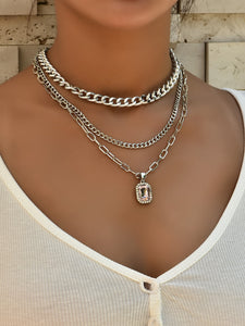 Multi-layer Silver Necklace