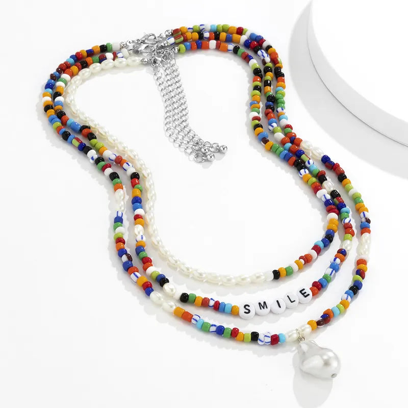 Pearl Beaded Layered Necklaces