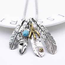 Load image into Gallery viewer, Vintage Feather Stainless Steel Chain Necklace

