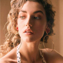 Load image into Gallery viewer, Heart and Oversized Hoop Earrings
