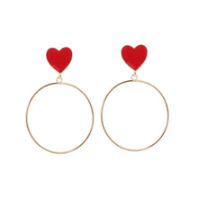 Load image into Gallery viewer, Heart and Oversized Hoop Earrings
