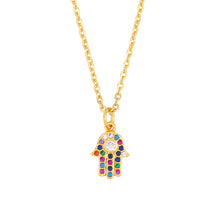 Load image into Gallery viewer, Hand Of Fatima Blue Eye Necklace

