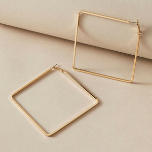 Exaggerated Square Hoop Earrings