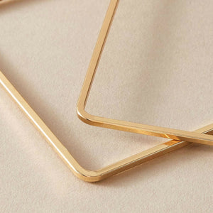 Exaggerated Square Hoop Earrings
