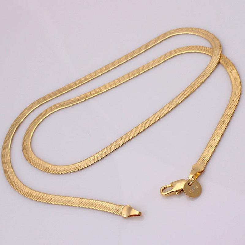 Men's Flat Snake Bone Chain Necklace