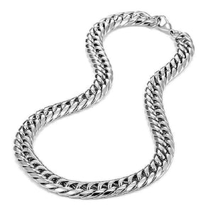 Long and Thick Silver Chain Necklace