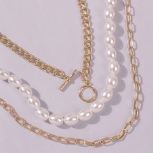 Load image into Gallery viewer, Multilayer Thick Chain Pearl Necklace
