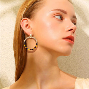 Leopard acrylic earrings