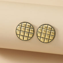 Load image into Gallery viewer, Round Retro Gold Earrings
