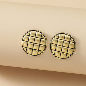 Round Retro Gold Earrings