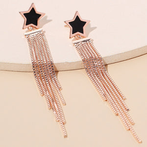 Five-pointed Star Tassel Earrings