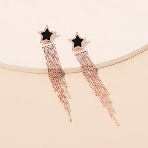 Five-pointed Star Tassel Earrings