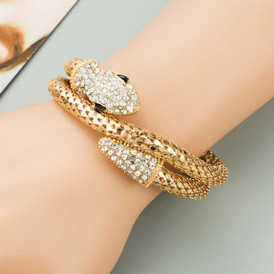 Snake-shaped Rhinestone Bracelet