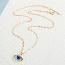 Load image into Gallery viewer, Blue Crystal Glass Eye Necklace
