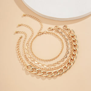 Gold Multi-layer Tassel Bracelet Set