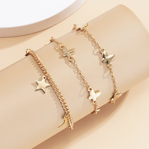 Star, Moon & Butterfly Bracelet Set
