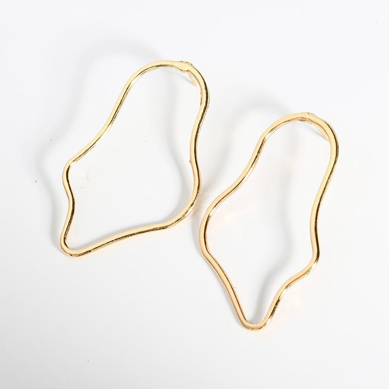 Gold Irregular Minimalist Hoop Earrings