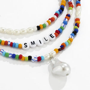 Pearl Beaded Layered Necklaces