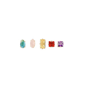 Rainbow Crystal Ear Studs