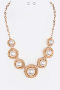 Pearl Accent Necklace Set