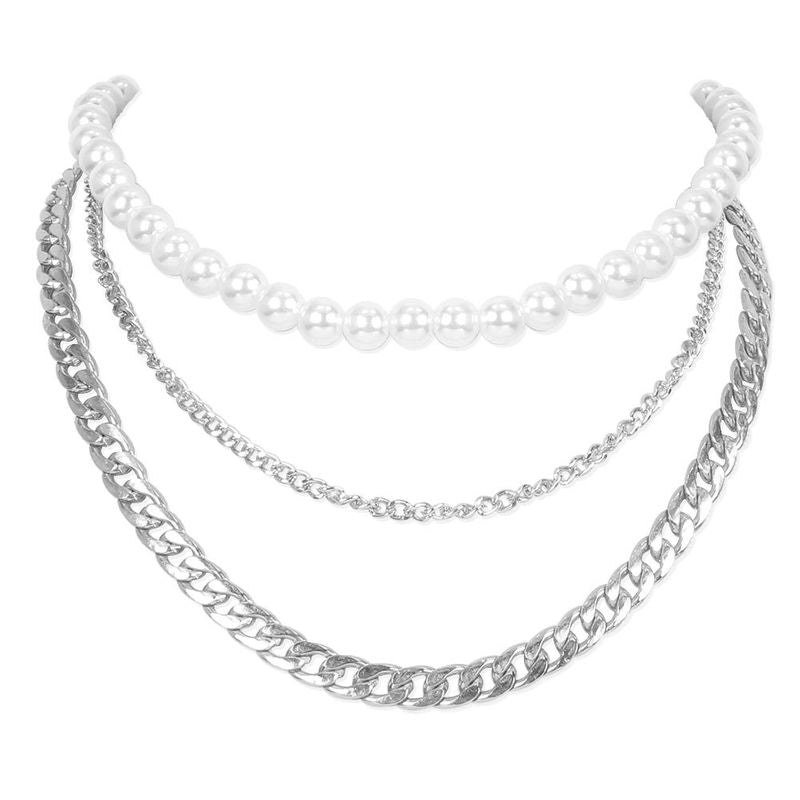 Chain Pearl Multi-layer Necklace