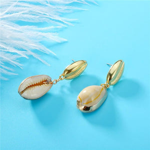 Gold Natural Shell Earrings