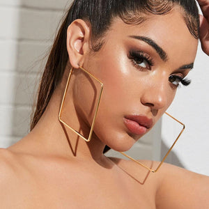 Exaggerated Square Hoop Earrings