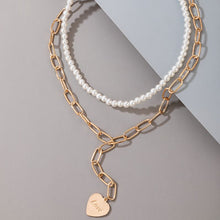 Load image into Gallery viewer, Retro Heart Pearl Necklace
