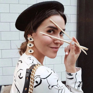 Triple Eye Drop Earrings