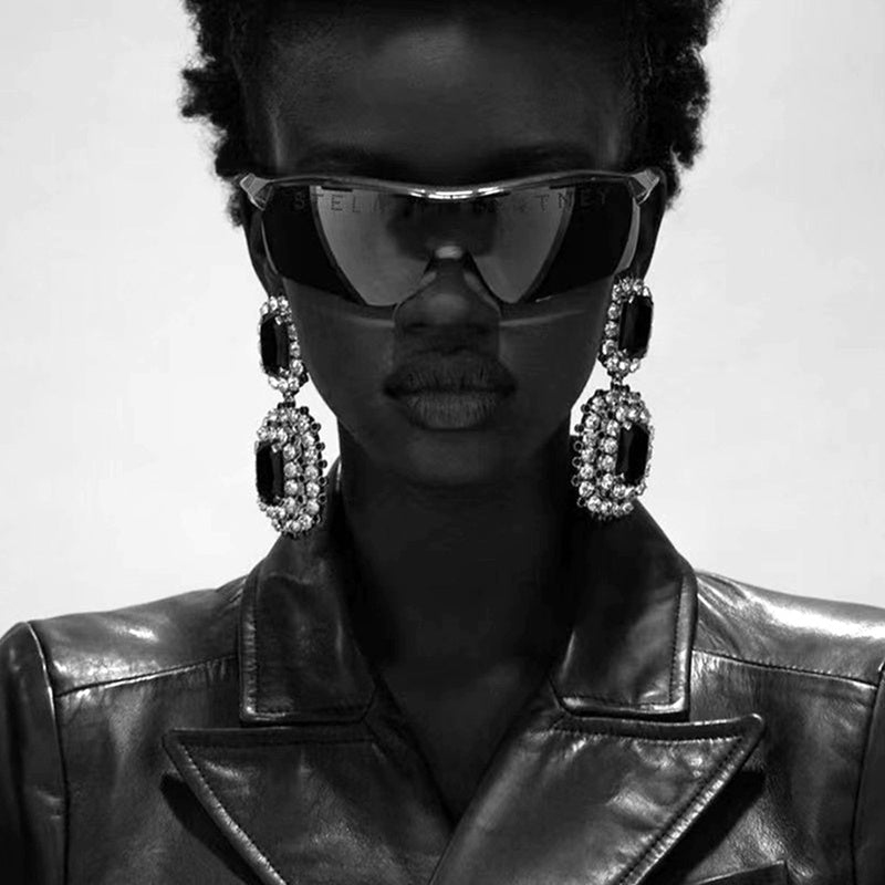 Black Geometric Earrings