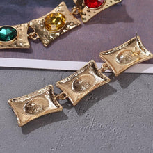 Load image into Gallery viewer, Long Metal Rhinestone Earrings
