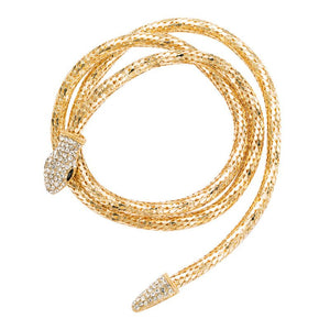 Snake-shaped Rhinestone Necklace
