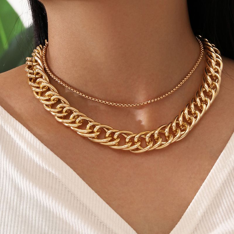 Punk Thick And Thin Chain Necklace