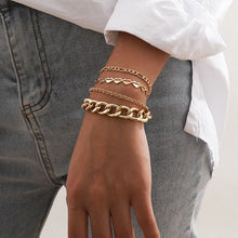 Load image into Gallery viewer, Gold Multi-layer Tassel Bracelet Set
