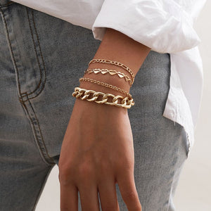 Gold Multi-layer Tassel Bracelet Set