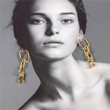 Load image into Gallery viewer, U-shaped Buckle Stitching Earrings
