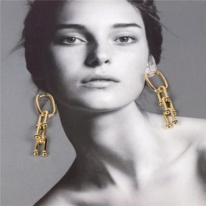 U-shaped Buckle Stitching Earrings