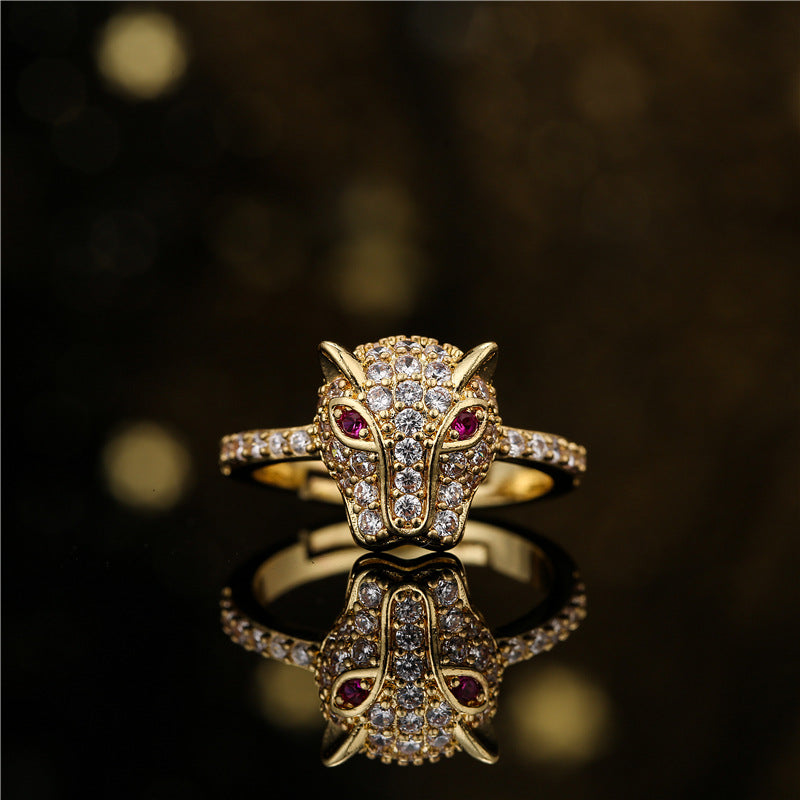 Leopard Head Ring