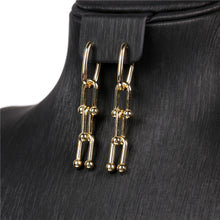 Load image into Gallery viewer, U-shaped Buckle Stitching Earrings
