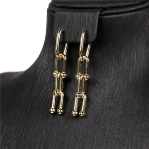 U-shaped Buckle Stitching Earrings