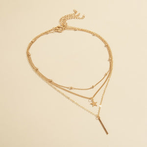 Cuboid Star Multilayer Necklace