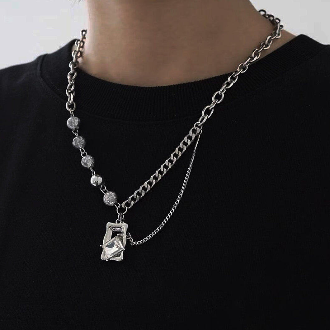 Bead Chain Rhinestone Necklace