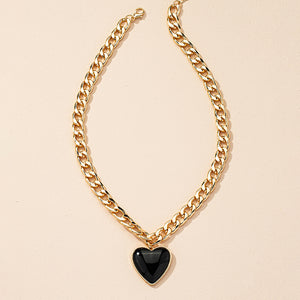 Water Dropping Heart Necklace