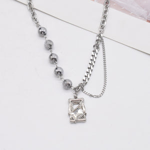 Bead Chain Rhinestone Necklace