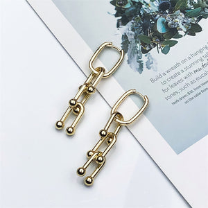 U-shaped Buckle Stitching Earrings
