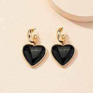 Water Dropping Heart Earrings