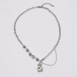 Bead Chain Rhinestone Necklace