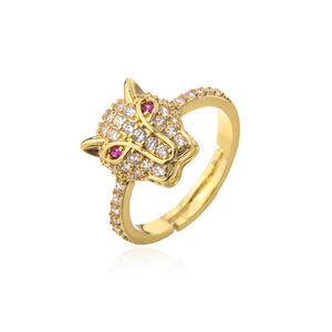 Leopard Head Ring