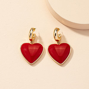 Water Dropping Heart Earrings