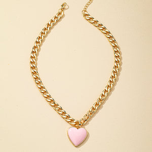 Water Dropping Heart Necklace